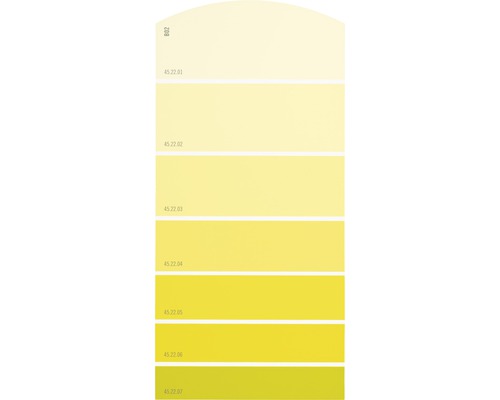 Farbmusterkarte B02 Farbwelt gelb 21x10 cm