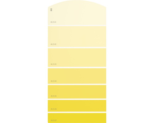 Farbmusterkarte B03 Farbwelt gelb 21x10 cm