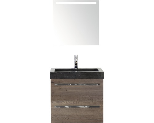 Badmöbel-Set Sanox Seville Naturstein 170x61x45,5 cm Natursteinwaschbecken Tabacco mit LED-Beleuchtung Badmöbel-Set Sanox Seville Naturstein 170x61x45,5 cm Natursteinwaschbecken Tabacco mit LED-Beleuchtung