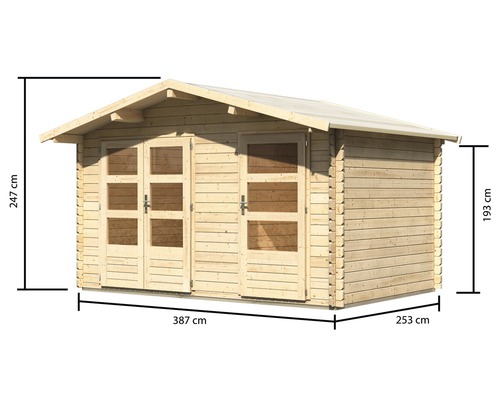 Gartenhaus aus Holz mit Abmessungen