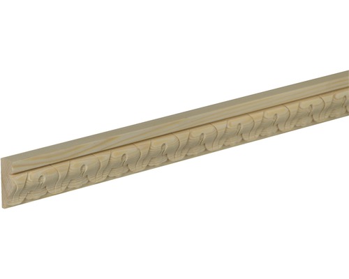 Schnitzleiste D052 Fichte/Kiefer 12x33 mm L:2400 mm Holz-Zierleiste mit Muster