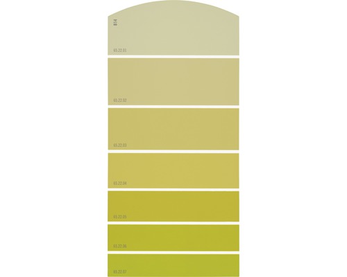 Farbmusterkarte B14 Farbwelt gelb 21x10 cm