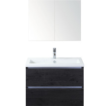 Waschtisch mit zwei Schubladen, Waschbecken und Spiegelschrank