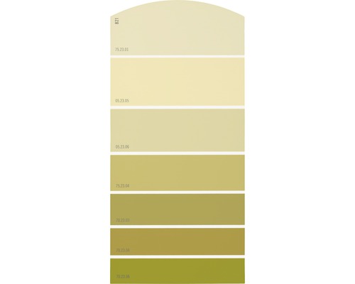 Farbmusterkarte B21 Farbwelt gelb 21x10 cm
