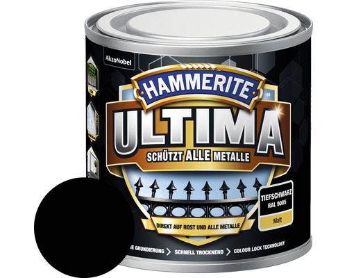 Metallschutzlack Hammerite Ultima tiefschwarz matt 250 ml
