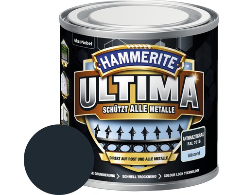 Metallschutzlack Hammerite Ultima anthrazitgrau glänzend 250 ml