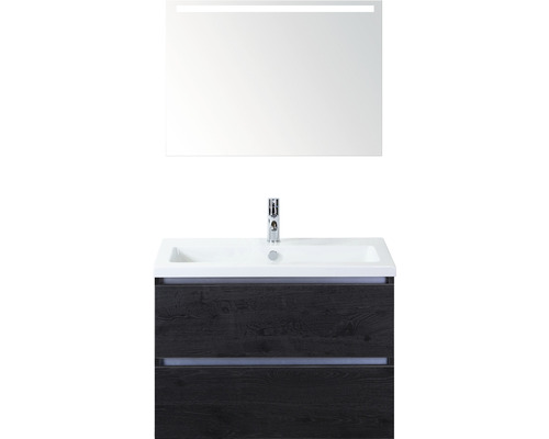 Badmöbel-Set Sanox Vogue Keramik 170x81x41 cm Keramikwaschbecken black oak mit LED-Beleuchtung Badmöbel-Set Sanox Vogue Keramik 170x81x41 cm Keramikwaschbecken black oak mit LED-Beleuchtung