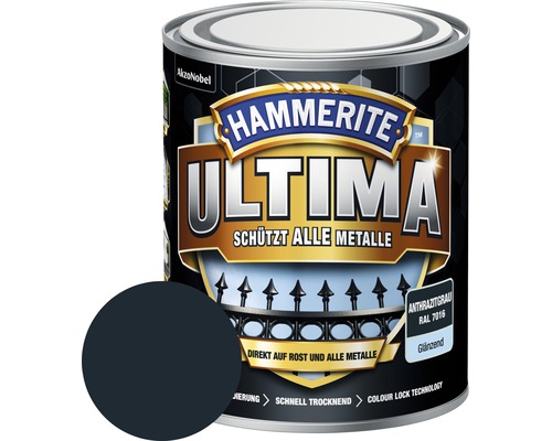 Metallschutzlack Hammerite Ultima anthrazitgrau glänzend 750 ml