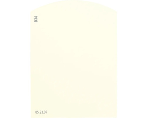 Farbmusterkarte B34 Off-White Farbwelt gelb 9,5x7 cm