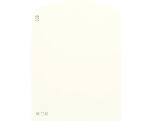 Farbmusterkarte B36 Off-White Farbwelt gelb 9,5x7 cm
