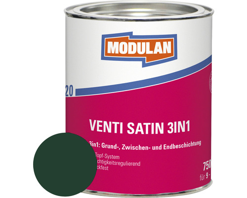 MODULAN 6120 Venti Lack Satin 3in1 RAL 6005 moosgrün 750 ml MODULAN Venti Satin 3in1 Lackdose mit 750 ml Inhalt