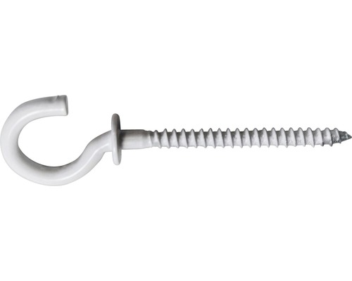 Schraubhaken gebogen mit Beffe 4,4x83 mm weiß 100 Stück Schraubhaken aus Metall