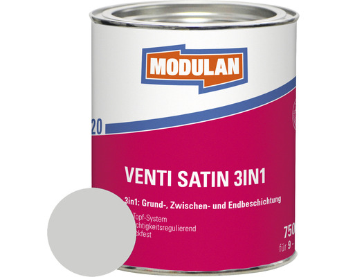 MODULAN 6120 Venti Lack Satin 3in1 RAL 7035 lichtgrau 750 ml Modulan Venti Satin 3in1 Farbdose