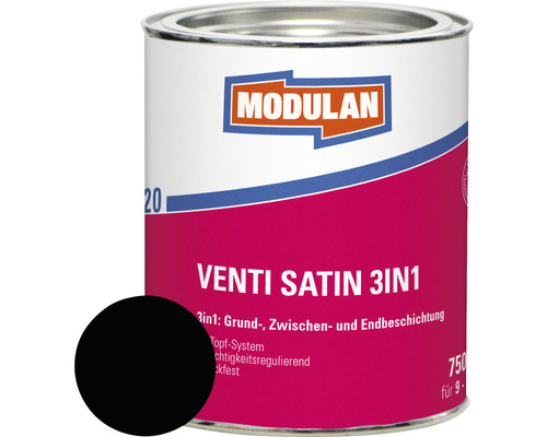MODULAN 6120 Venti Lack Satin 3in1 RAL 9005 tiefschwarz 750 ml MODULAN Venti Satin 3in1 Lackdose 750 ml