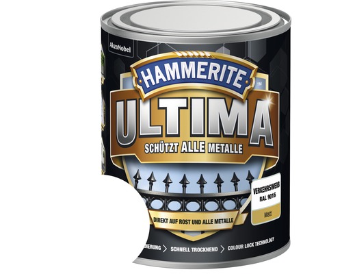 Metallschutzlack Hammerite Ultima verkehrsweiss matt 750 ml