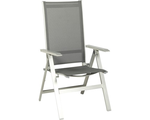 Gartenmöbelset Acamp 5-teilig bestehend aus: 4x Stühle klappbar, Tisch 180x98x74 cm Aluminium grau