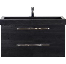 Waschtischunterschrank mit zwei Schubladen, Aufsatzwaschbecken und Armatur