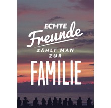 Postkarte Echte Freunde zählt man zur Familie 10,5x14,8 cm