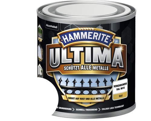 Metallschutzlack Hammerite Ultima verkehrsweiss matt 250 ml