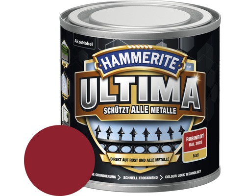 Metallschutzlack Hammerite Ultima rubinrot matt 250 ml