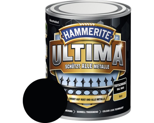 Metallschutzlack Hammerite Ultima tiefschwarz matt 750 ml