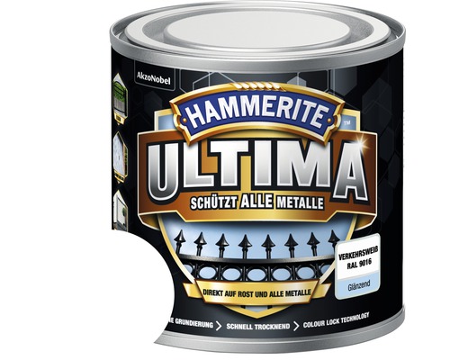 Metallschutzlack Hammerite Ultima verkehrsweiss glänzend 250 ml