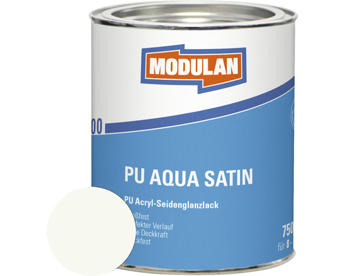 MODULAN 6200 PU Lack Aqua Satin RAL 9016 verkehrsweiß 750 ml