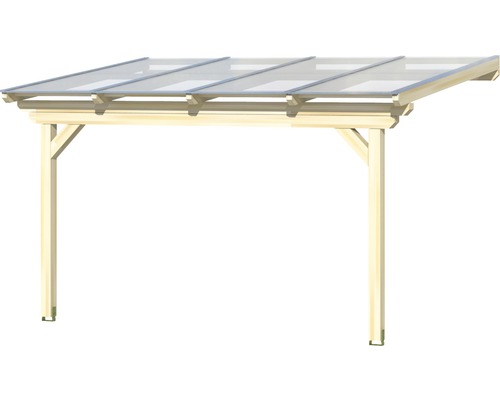Carport aus Holz mit transparentem Dach