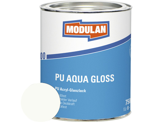 MODULAN 6200 PU Lack Aqua Gloss RAL 9016 verkehrsweiß 750 ml