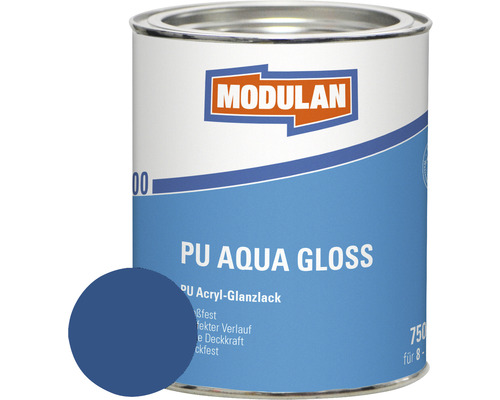 MODULAN 6200 PU Lack Aqua Gloss RAL 5010 enzianblau 750 ml