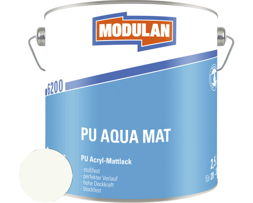 MODULAN 6200 PU Lack Aqua Matt RAL 9016 verkehrsweiß 2,5 L MODULAN 6200 PU Lack Aqua Matt RAL 9016 verkehrsweiß 2,5 L