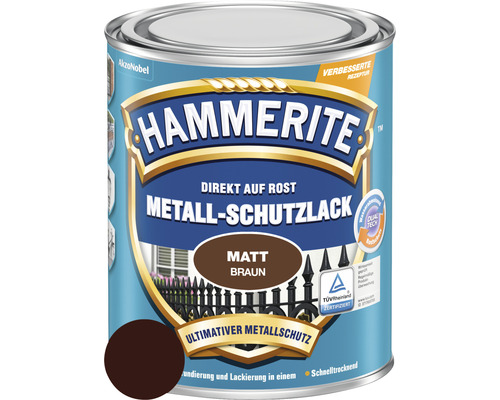 HAMMERITE Metallschutzlack matt Braun 250 ml Hammerite Metallschutzlack, direkt auf Rost, matt braun