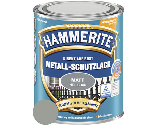 HAMMERITE Metallschutzlack matt Hellgrau 250 ml Hammerite Metallschutzlack matt hellgrau Dose