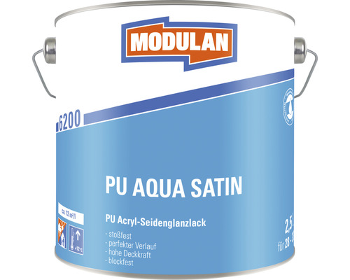 Farbeimer mit Acryl-Seidenglanzlack für den Innenbereich