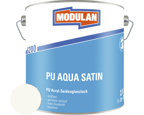 MODULAN 6200 PU Lack Aqua Satin RAL 9016 verkehrsweiß 2,5 L
