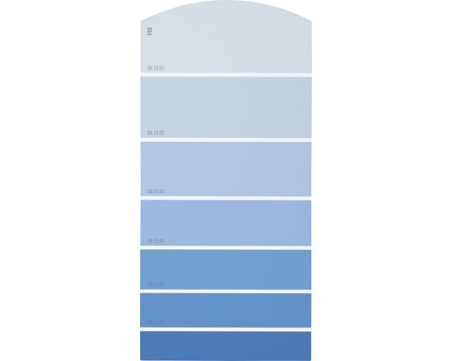 Farbmusterkarte F08 Farbwelt blau 21x10 cm