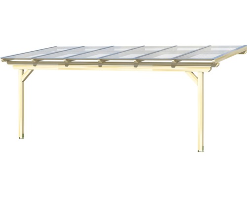 Holzcarport mit lichtdurchlässigem Dach