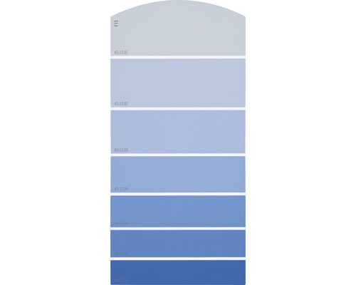 Farbmusterkarte F13 Farbwelt blau 21x10 cm
