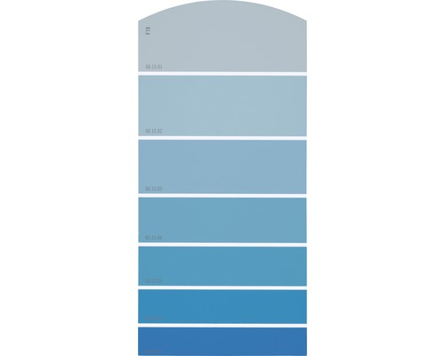 Farbmusterkarte F16 Farbwelt blau 21x10 cm
