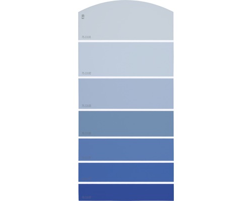 Farbmusterkarte F20 Farbwelt blau 21x10 cm