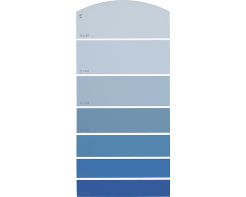 Farbmusterkarte F21 Farbwelt blau 21x10 cm