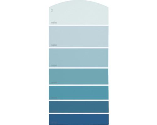 Farbmusterkarte F23 Farbwelt blau 21x10 cm