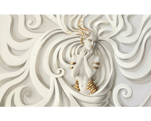 Fototapete Vlies 10232V4 Frau auf Weißem Relief 2-tlg. 254 x 184 cm