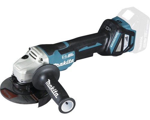 Akku-Winkelschleifer Makita LXT DGA517Z 18V, ohne Akku und Ladegerät Makita Akku-Winkelschleifer mit Zusatzhandgriff und Akku
