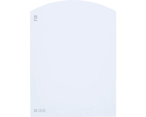 Farbmusterkarte F38 Off-White Farbwelt blau 9,5x7 cm
