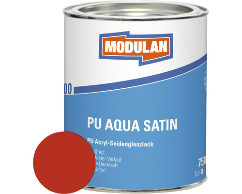 MODULAN 6200 PU Lack Aqua Satin RAL 3000 feuerrot 750 ml