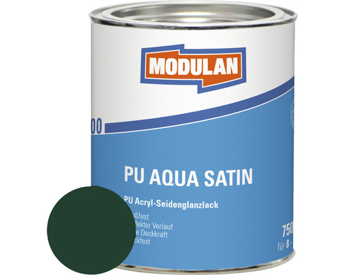 MODULAN 6200 PU Lack Aqua Satin RAL 6005 moosgrün 750 ml