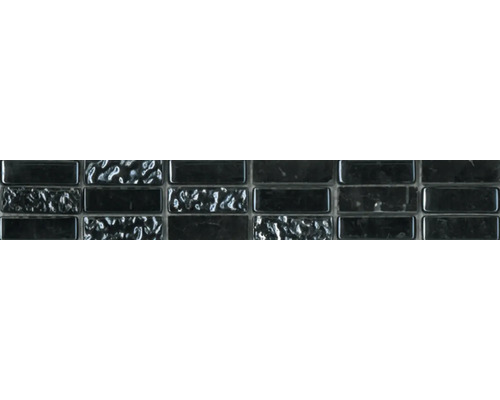Glas Fliesenbordüre Made by Rako Carrara 4,8x30 cm grau Mosaikfliese aus Glas