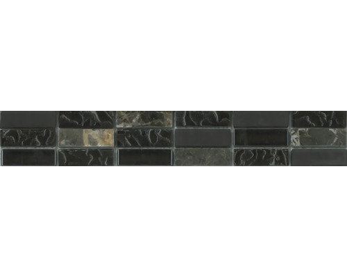 Glas Fliesenbordüre Made by Rako Carrara 4,8x30 cm beige Mosaikfliese in verschiedenen Grautönen