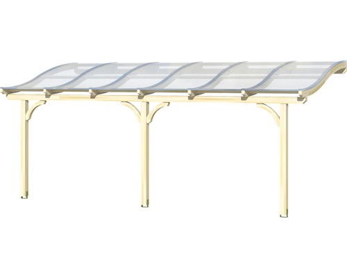 Carport mit durchsichtigem Dach und Holzrahmen